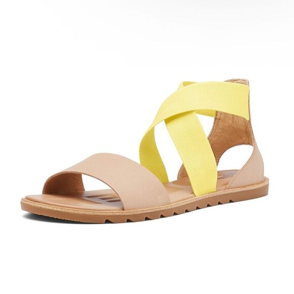Sorel Ella II Leather Flat Sandal Sunnyside Tan Size 8 - Picture 1 of 11